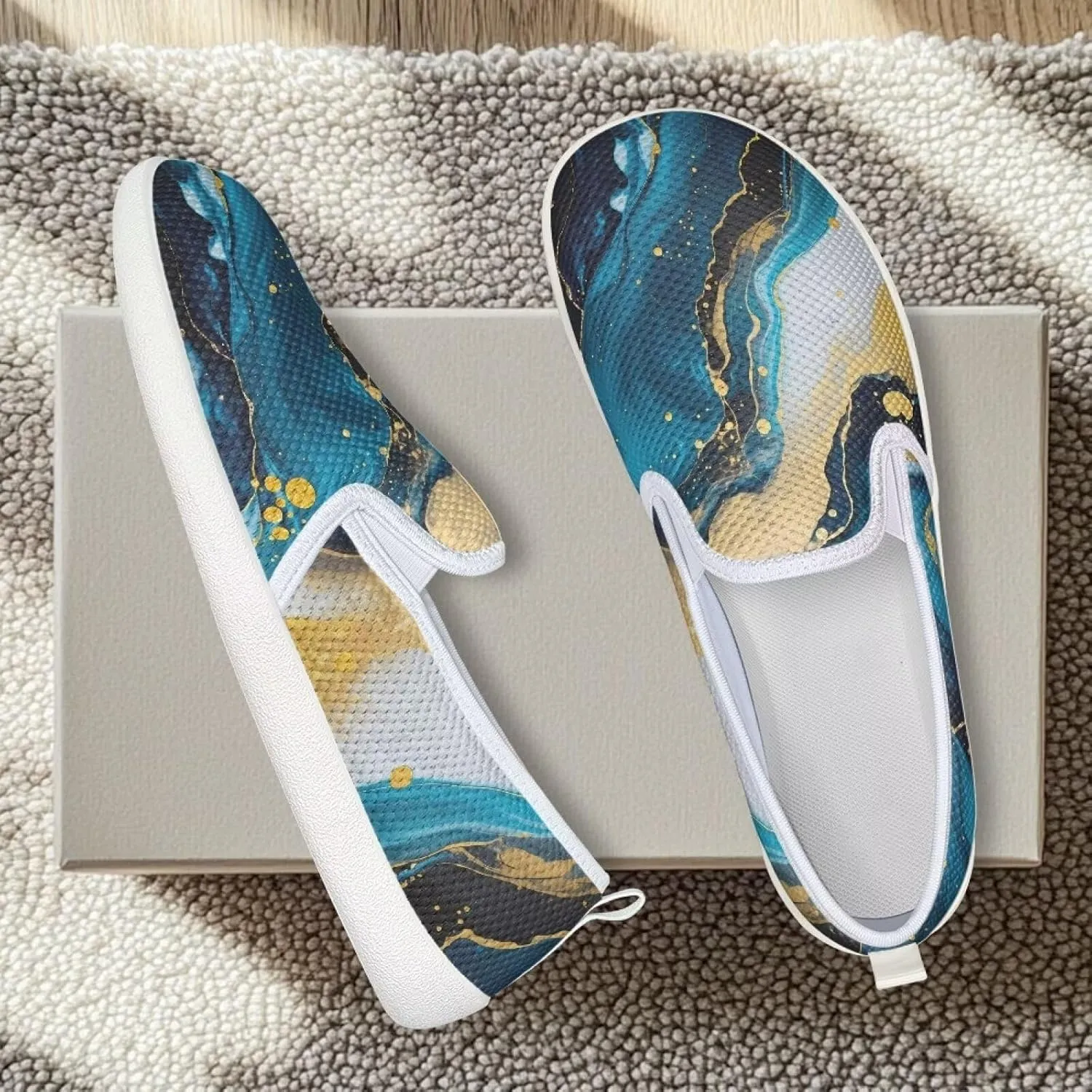 Women's Slip On Flat Fashion Comfortable Dressy Loafer Shoes Round Toe Lightweight Shoes for Office Work Daily Wear Gifts for Wife Mom Sister US Size 6-11