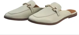 Women's Soft Genuine Leather Fresh Iced Flat Mules, Blue