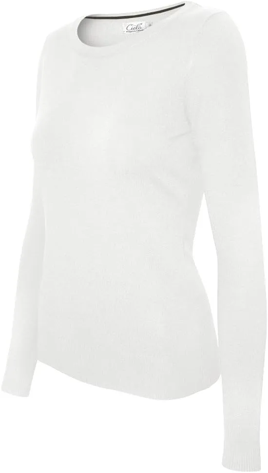 Women's Solid Soft Stretch Pullover Knit Sweater