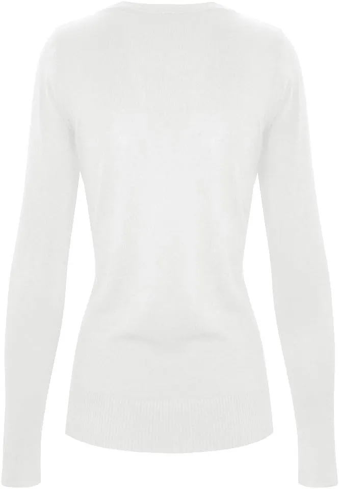 Women's Solid Soft Stretch Pullover Knit Sweater