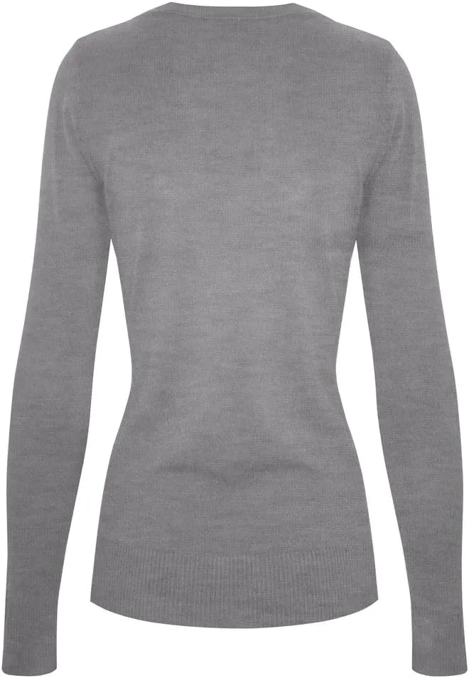 Women's Solid Soft Stretch Pullover Knit Sweater