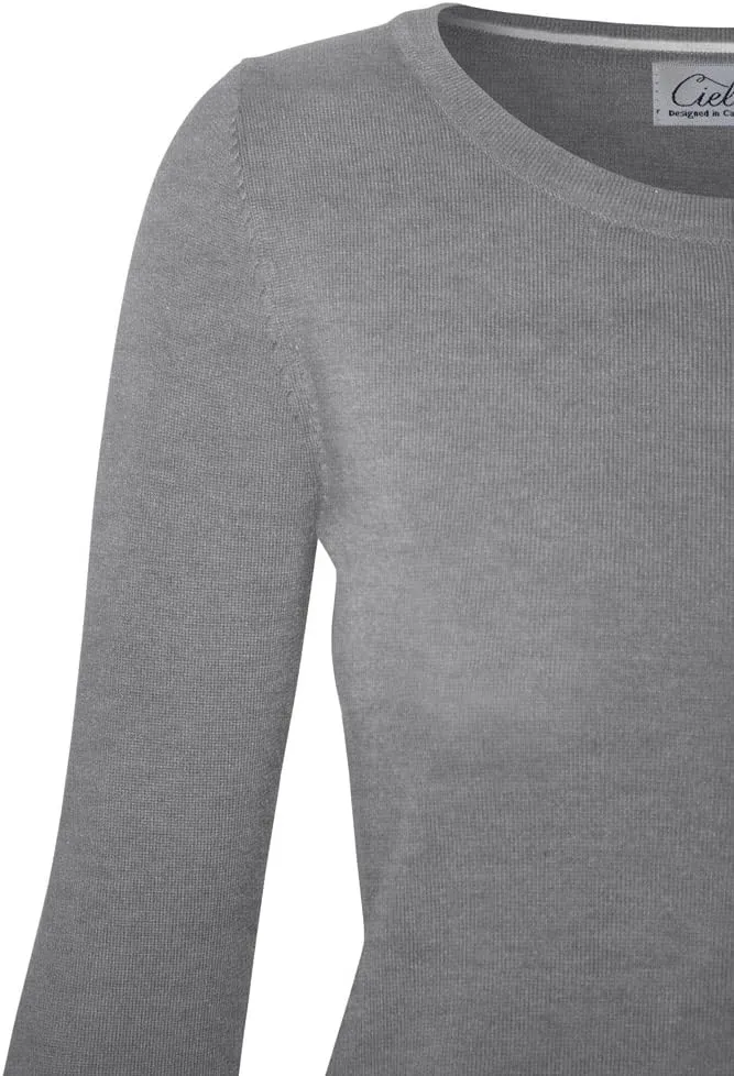 Women's Solid Soft Stretch Pullover Knit Sweater