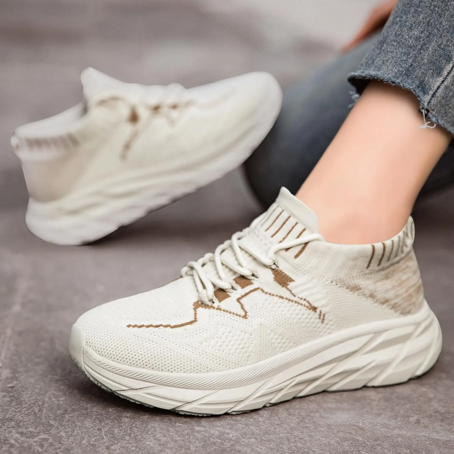 Women's Spring and Summer Fashion Solid Color Mesh Lace Up Sneakers Casual Comfortable Athletic Shoes Women Size 6