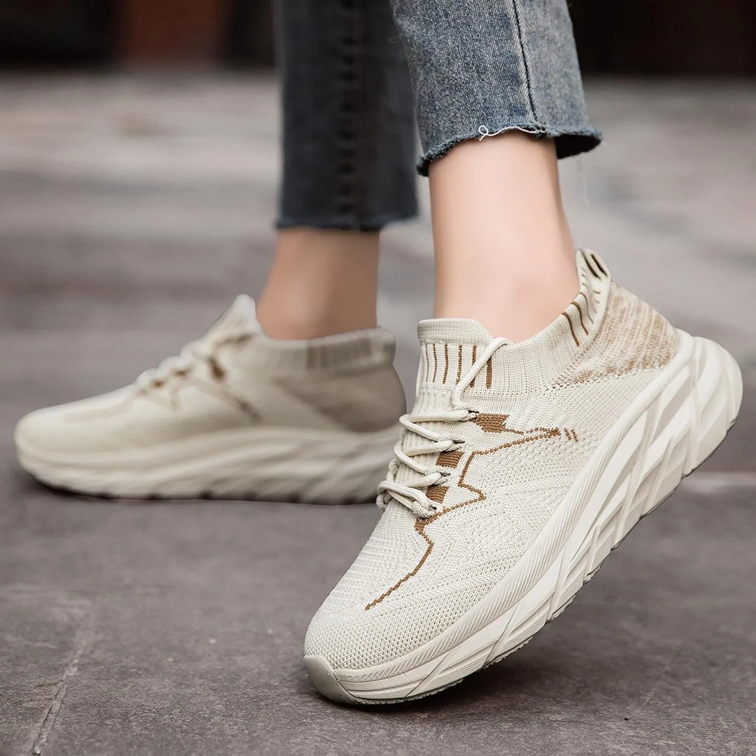 Women's Spring and Summer Fashion Solid Color Mesh Lace Up Sneakers Casual Comfortable Athletic Shoes Women Size 6