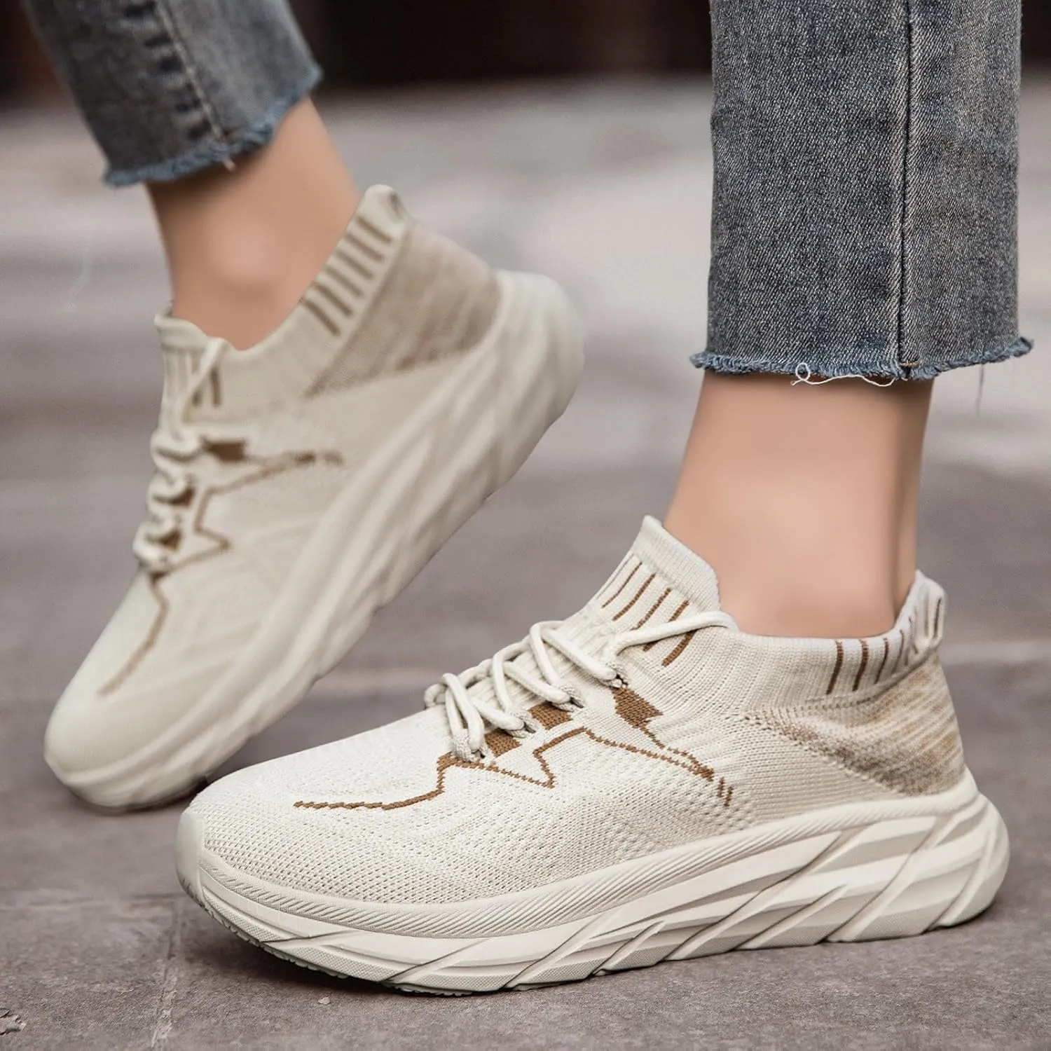 Women's Spring and Summer Fashion Solid Color Mesh Lace Up Sneakers Casual Comfortable Athletic Shoes Women Size 6