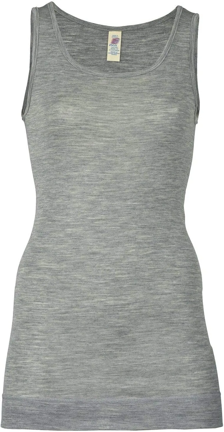 Women's Thermal Base Layer Top - Lightweight Moisture Wicking Merino Wool Silk Sleeveless Tunic (EU 38-40 / Small, Grey)