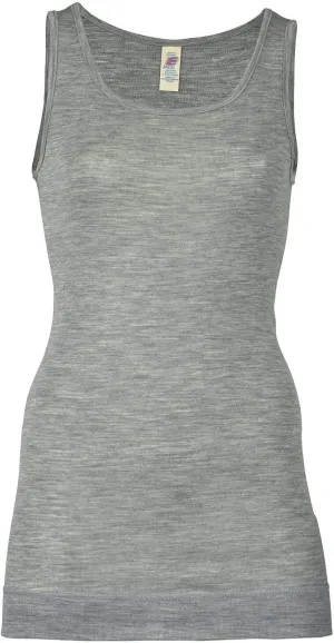 Women's Thermal Base Layer Top - Lightweight Moisture Wicking Merino Wool Silk Sleeveless Tunic (EU 38-40 / Small, Grey)