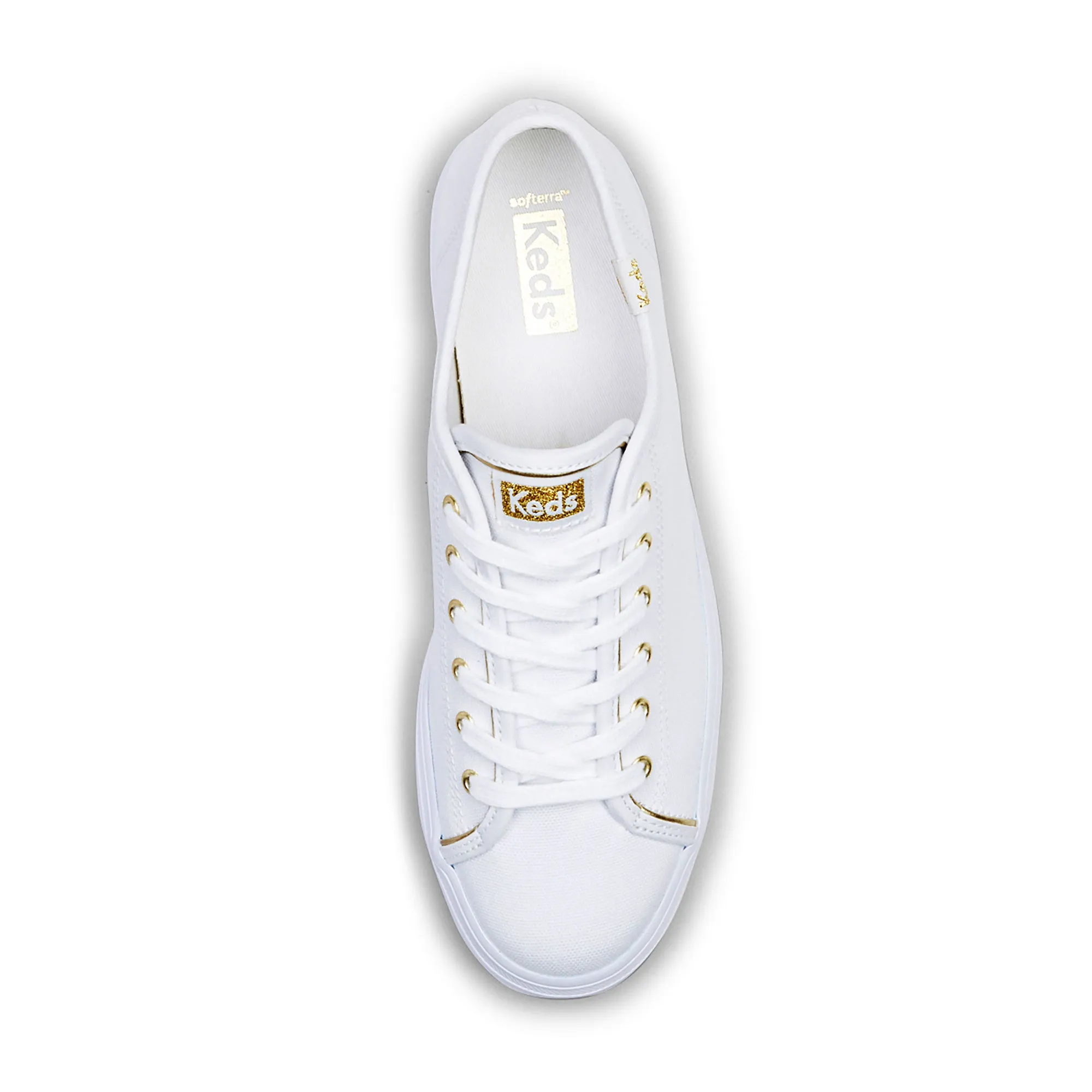 Women's Triple Up Canvas Piping White/Gold
