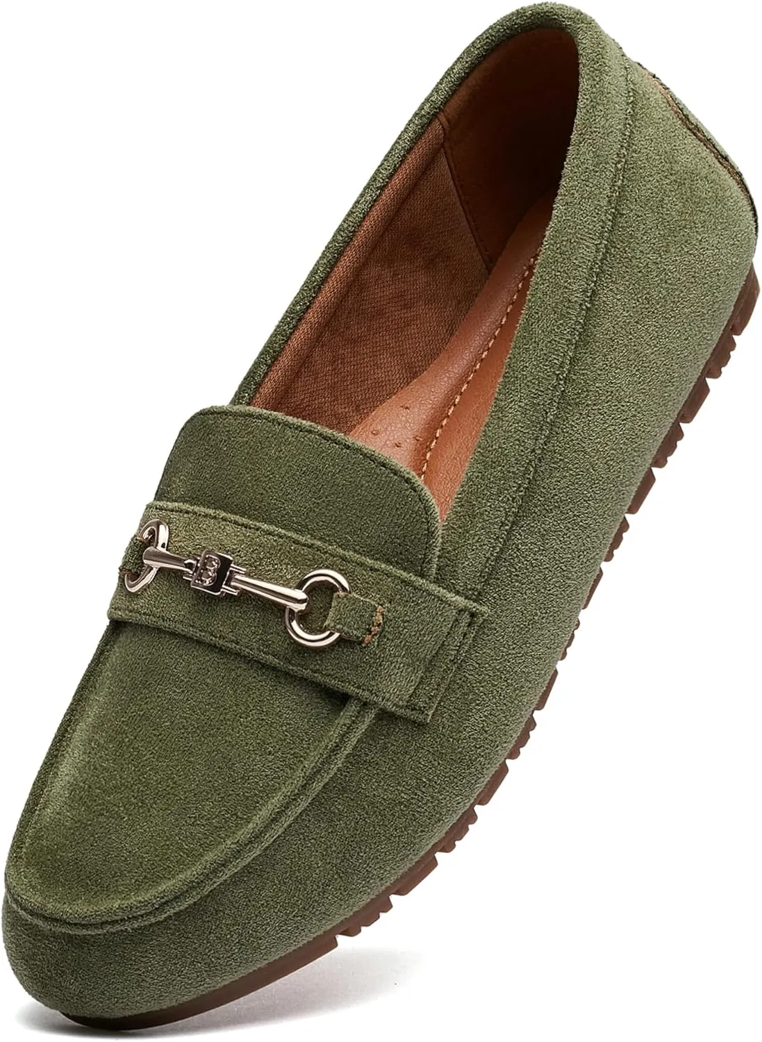Women's Wide Loafers Casual Slip on Flat Shoes Women's Comfort Penny Loafers with Arch Support Women Dressy Moccasins