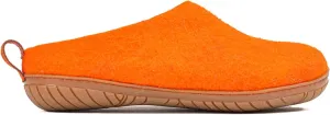 Woolly's Outdoor Open Heel Slippers With Rubber Sole (Orange) - 36 (Standard) | Premium New Zeland Wool | Handcrafted with Italian Design | Soft, Breathable & Ordor Free