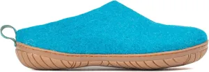 Woolly's Outdoor Open Heel Slippers With Rubber Sole (Turquoise) - 42 (Standard) | Premium New Zeland Wool | Handcrafted with Italian Design | Soft, Breathable & Ordor Free