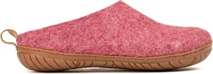Woolly's Woollyes Outdoor Open Heel Slippers With Rubber Sole (Cherry Pink) - 46 | Premium New Zeland Wool | Handcrafted with Italian Design | Soft, Breathable & Ordor Free