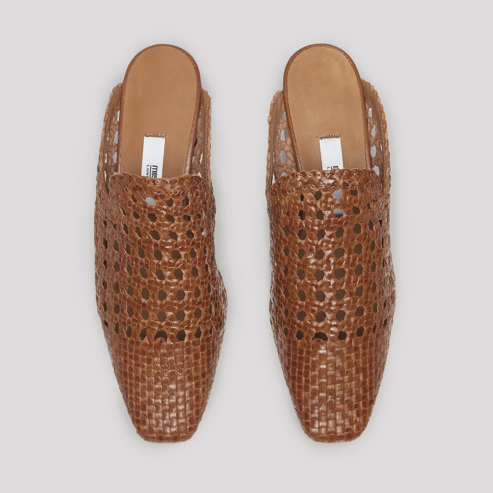 Woven Ready-made Leather Ida Mules Multi-functional Brunette
