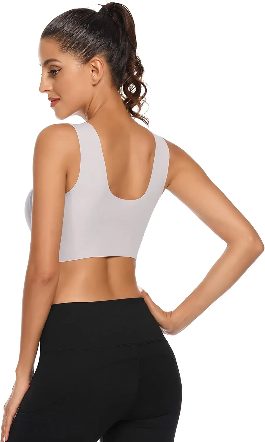 WOWENY Seamless Bras for Women Sleep Leisure Sports Yoga Bra Padded Wireless Thin Soft Comfy Pullover Tops Plus Size