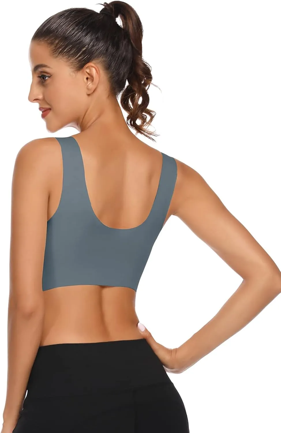 WOWENY Womens Wirefree Padded Bras Everyday Lounge Bra Sleeping Seamless Straps Bralettes Full Coverage Pullover Plus Size