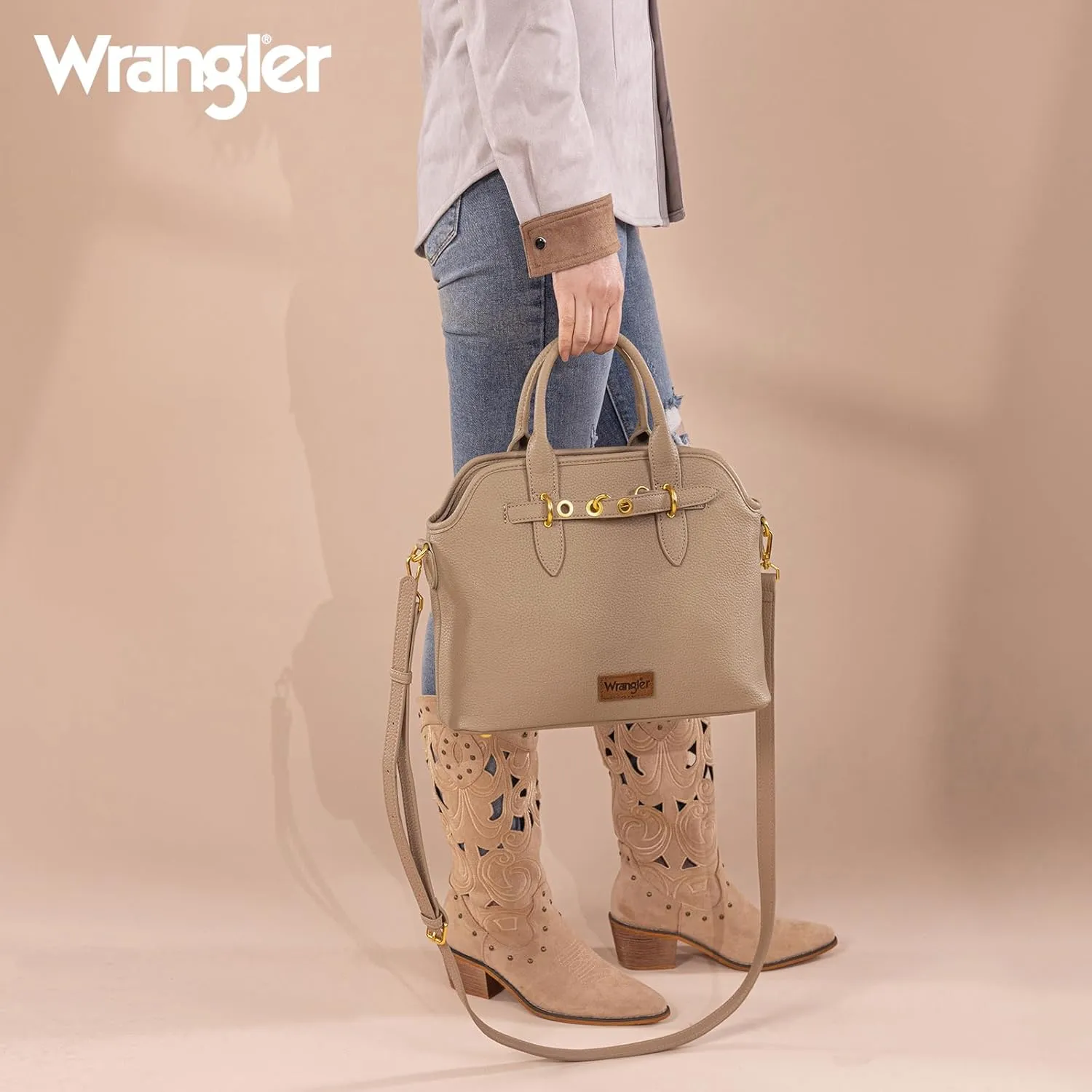 Wrangler Tote Bags for Women Medium Crossbody Purse for Ladies Soft Designer Top-handle Handbags