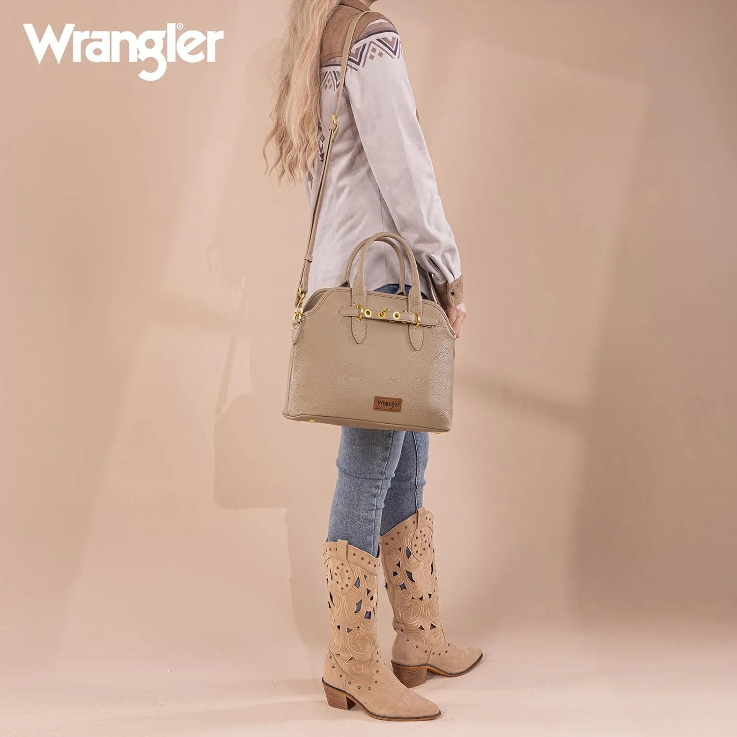 Wrangler Tote Bags for Women Medium Crossbody Purse for Ladies Soft Designer Top-handle Handbags