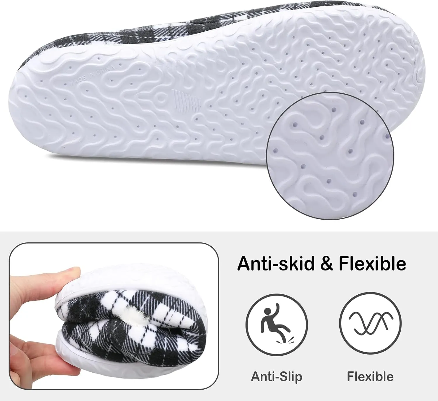 XIHALOOK Womens Mens Fuzzy Slippers Lightweight Closed Back House Shoes Slip on for Indoor Outdoor