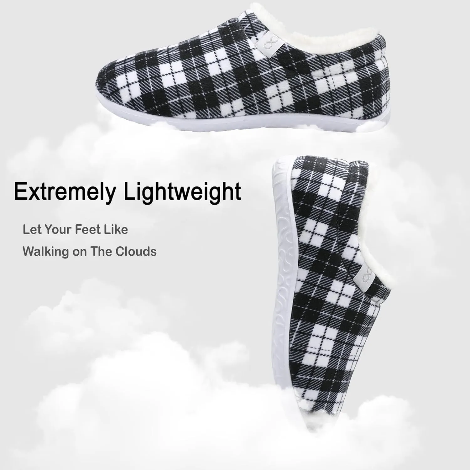 XIHALOOK Womens Mens Fuzzy Slippers Lightweight Closed Back House Shoes Slip on for Indoor Outdoor