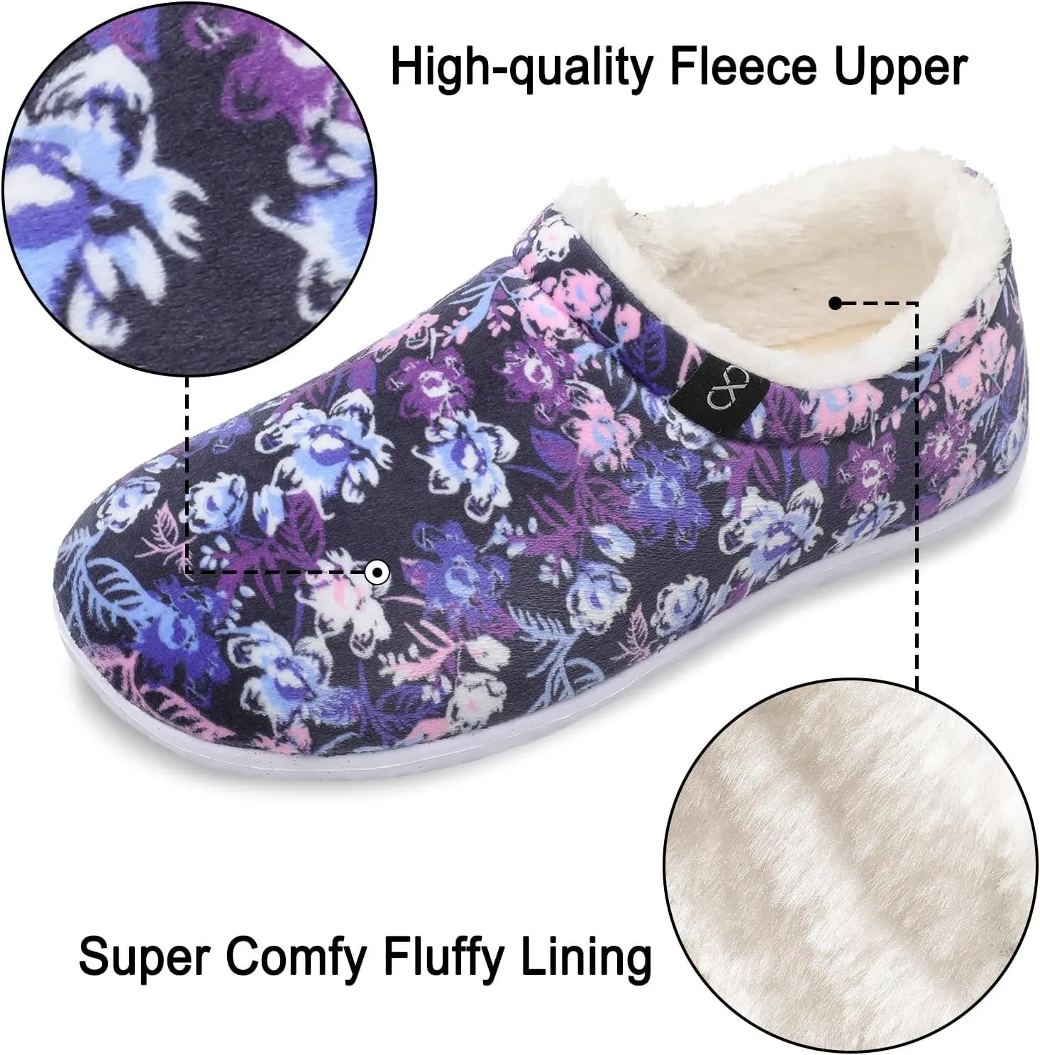 XIHALOOK Womens Mens Fuzzy Slippers Lightweight Closed Back House Shoes Slip on for Indoor Outdoor