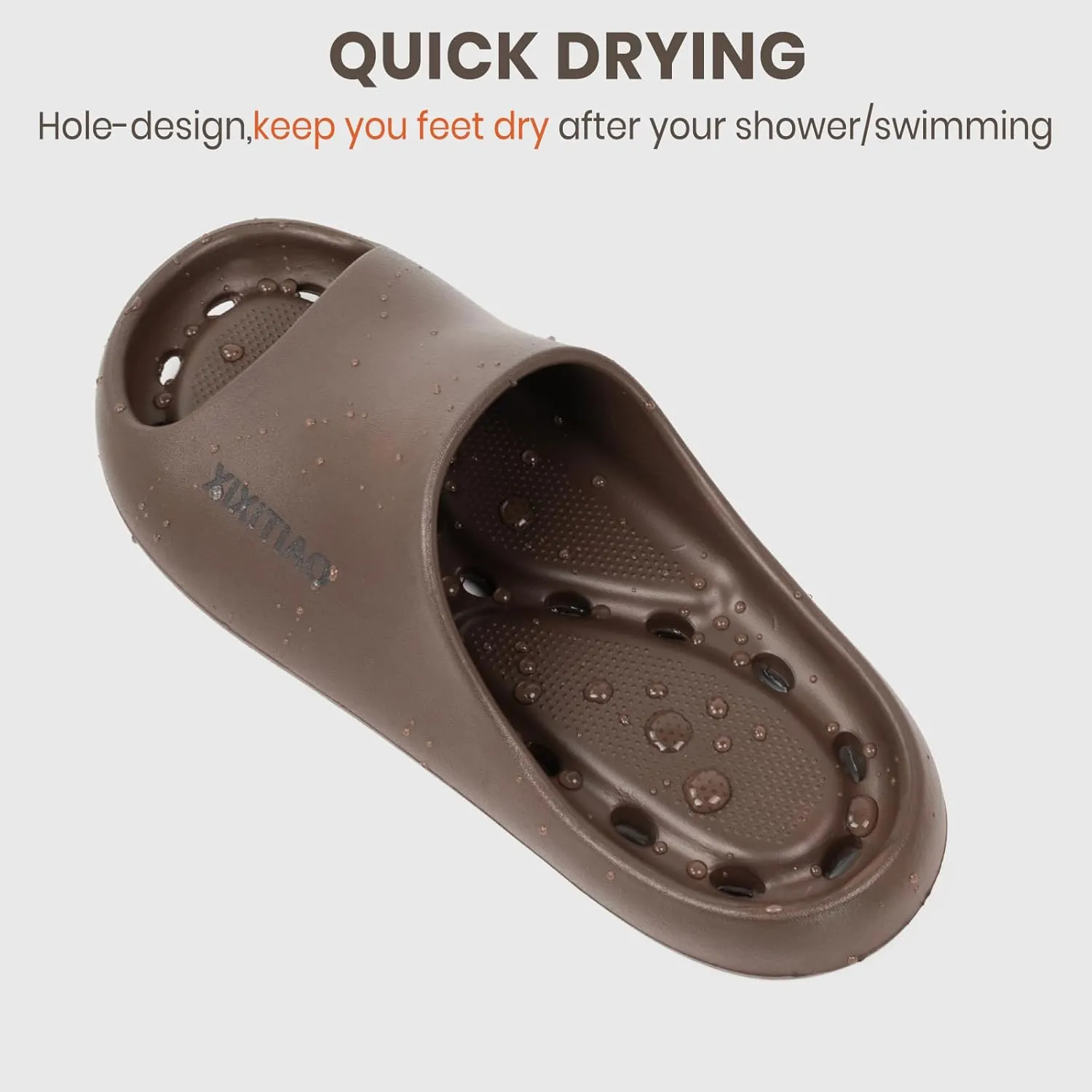 XIXITIAO Shower Shoes for Women Men,Non-Slip Pool Slides,Quick Drying Shower Slippers,Lightweight Shower Sandals with Drain Holes for College Dorm, Beach, Bathroom & Gym