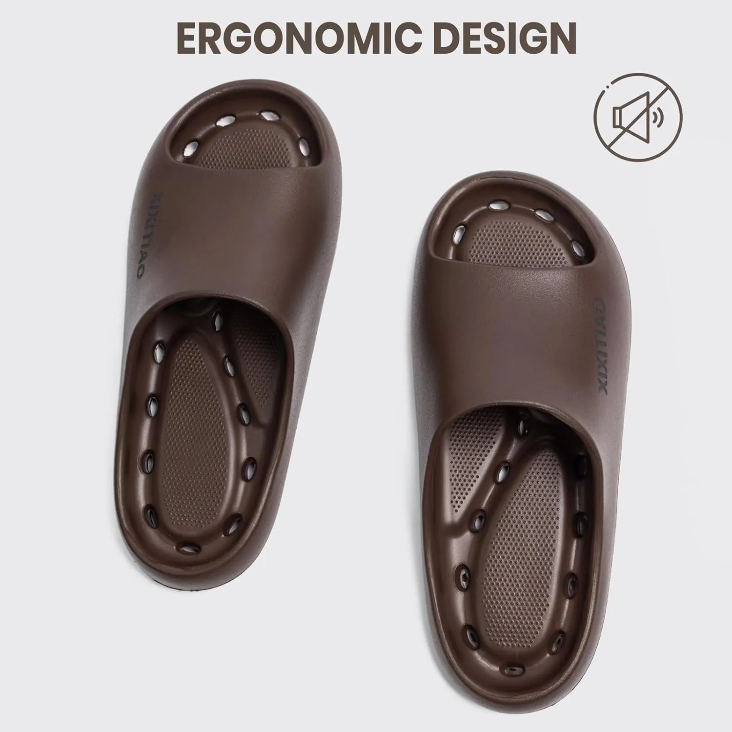 XIXITIAO Shower Shoes for Women Men,Non-Slip Pool Slides,Quick Drying Shower Slippers,Lightweight Shower Sandals with Drain Holes for College Dorm, Beach, Bathroom & Gym