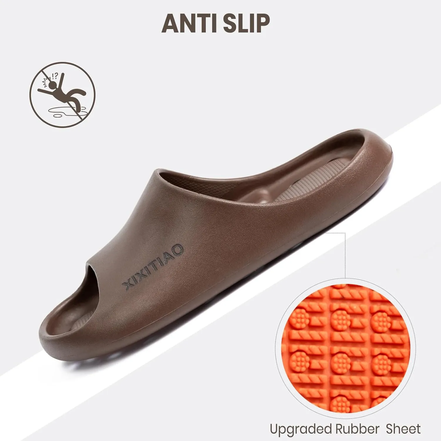 XIXITIAO Shower Shoes for Women Men,Non-Slip Pool Slides,Quick Drying Shower Slippers,Lightweight Shower Sandals with Drain Holes for College Dorm, Beach, Bathroom & Gym