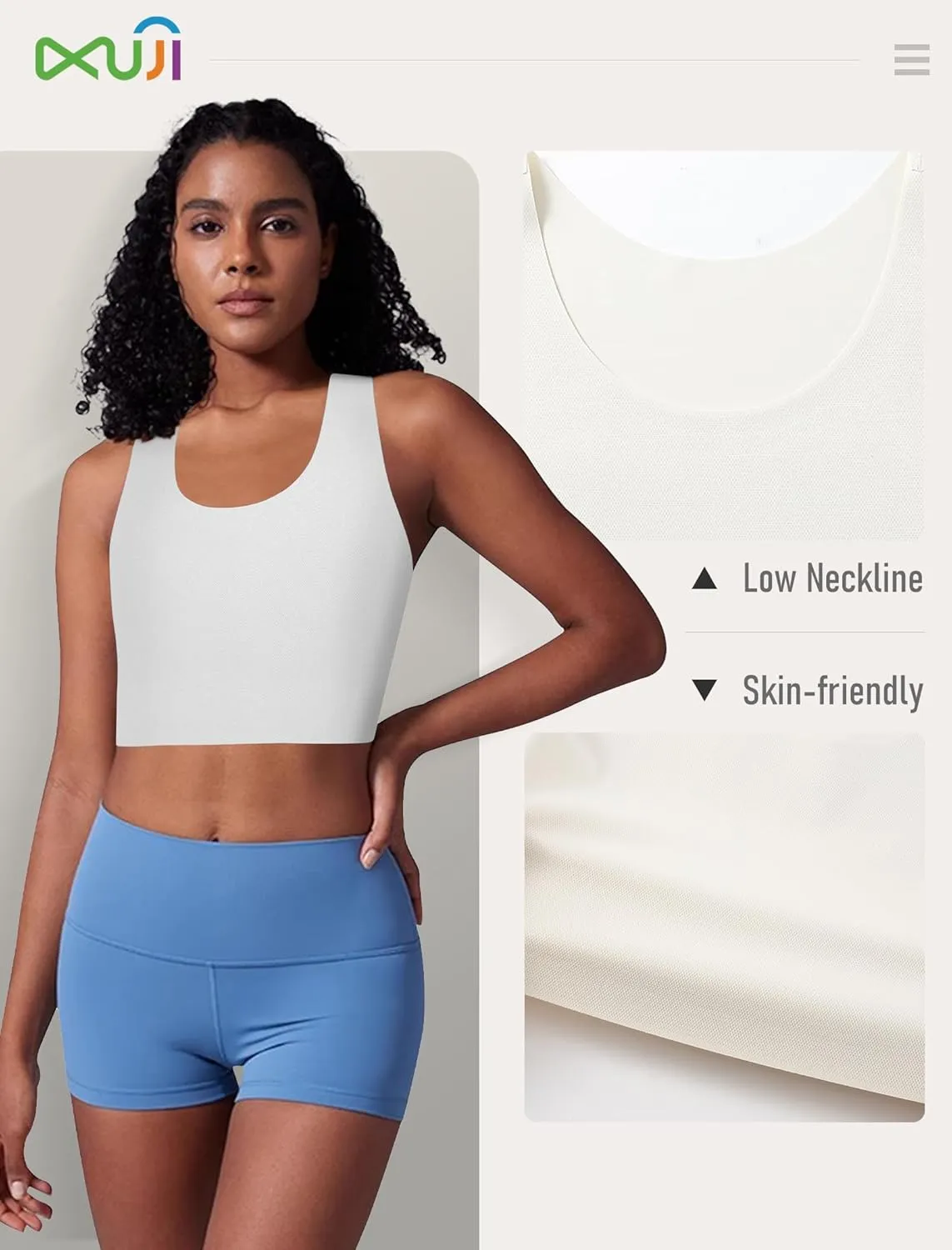 XUJI Seamless Chest Binder Women FTM Transgender Wireless Binder Sport Compression Bra Pullover Tank Top