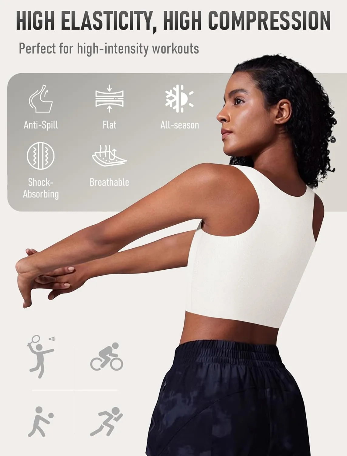 XUJI Seamless Chest Binder Women FTM Transgender Wireless Binder Sport Compression Bra Pullover Tank Top