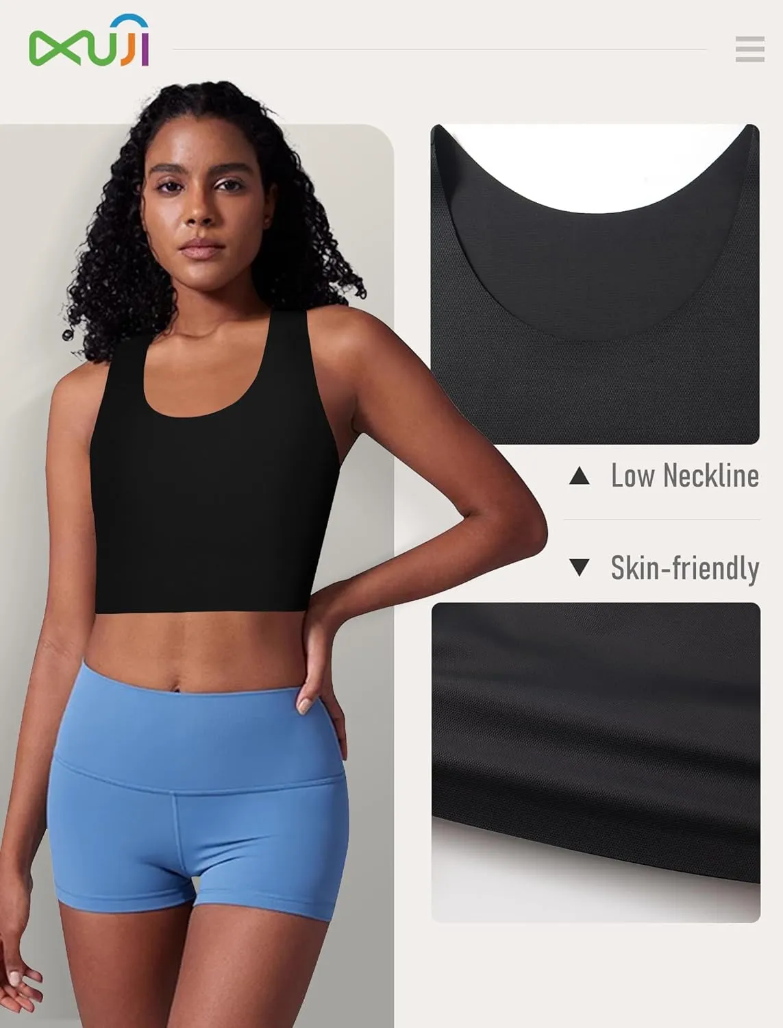 XUJI Seamless Chest Binder Women FTM Transgender Wireless Binder Sport Compression Bra Pullover Tank Top