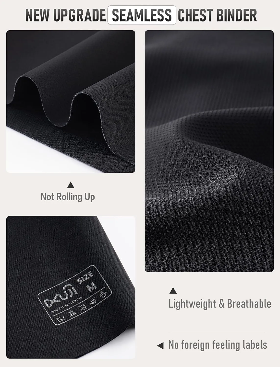 XUJI Seamless Chest Binder Women FTM Transgender Wireless Binder Sport Compression Bra Pullover Tank Top
