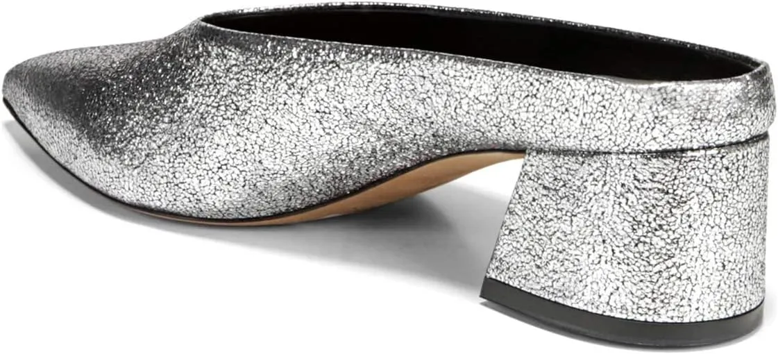 YDN Women Retro Pointed Toe Mules Pumps Block Mid Heel Slip On Slide Sandal Comfort Clog Shoes