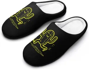 Yellow Active Human Men's Cotton Slippers Washable Home Slippers Lightweight Closed Toe House Slip On Shoes