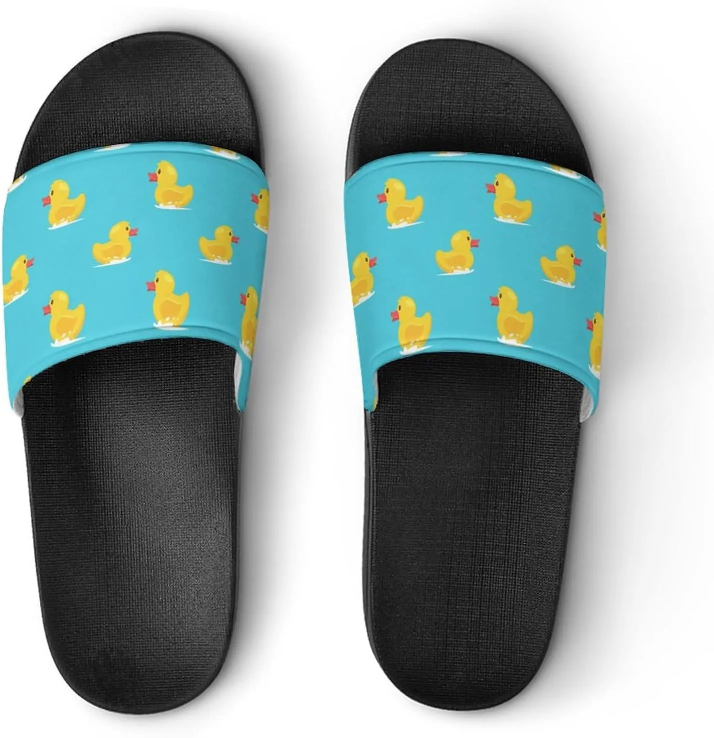 Yellow Rubber Duck House Slippers for Women Men Shower Slides Bathroom Sandals
