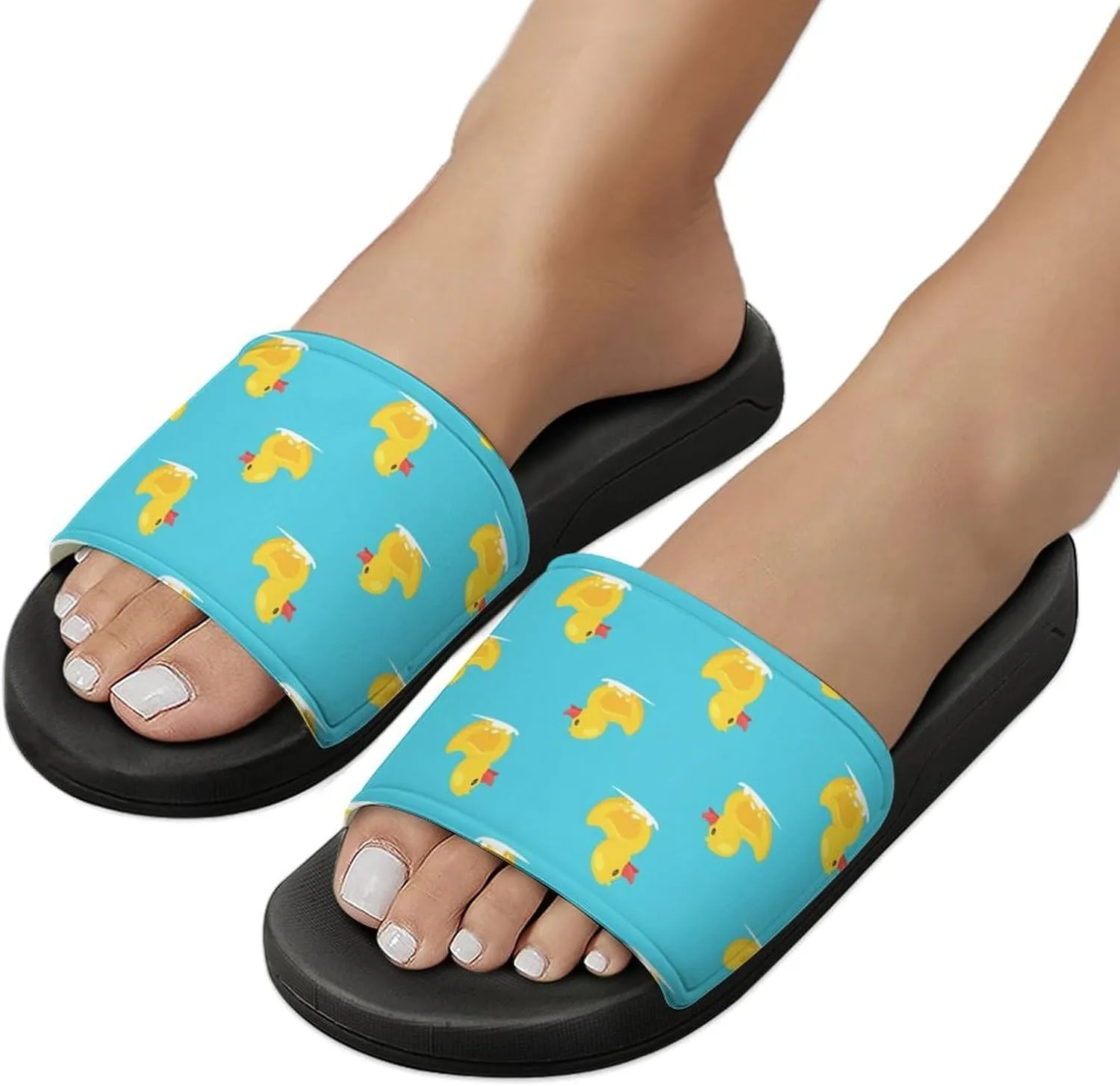 Yellow Rubber Duck House Slippers for Women Men Shower Slides Bathroom Sandals