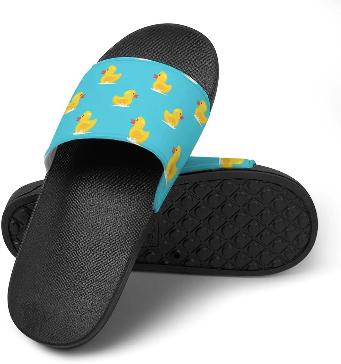 Yellow Rubber Duck House Slippers for Women Men Shower Slides Bathroom Sandals