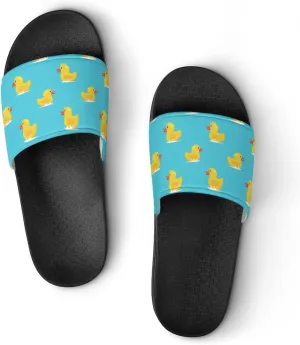 Yellow Rubber Duck House Slippers for Women Men Shower Slides Bathroom Sandals