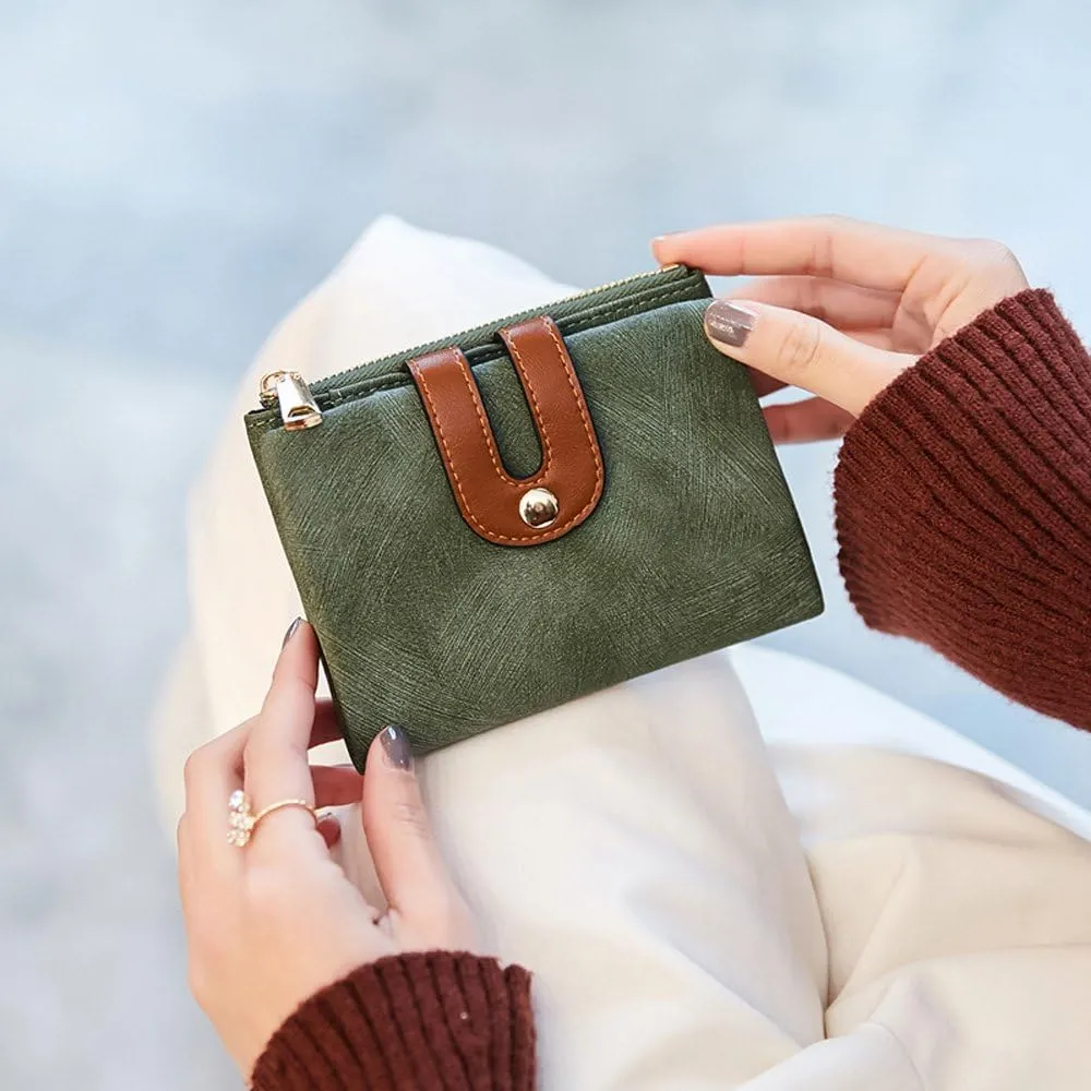 YOTOO TOPKULL Womens Wallets Bifold Leather Small Wallets for Women Mini Rfid Thin Billfolds Ladies Wallets Slim Compact with Zipper Coin Pocket (green)
