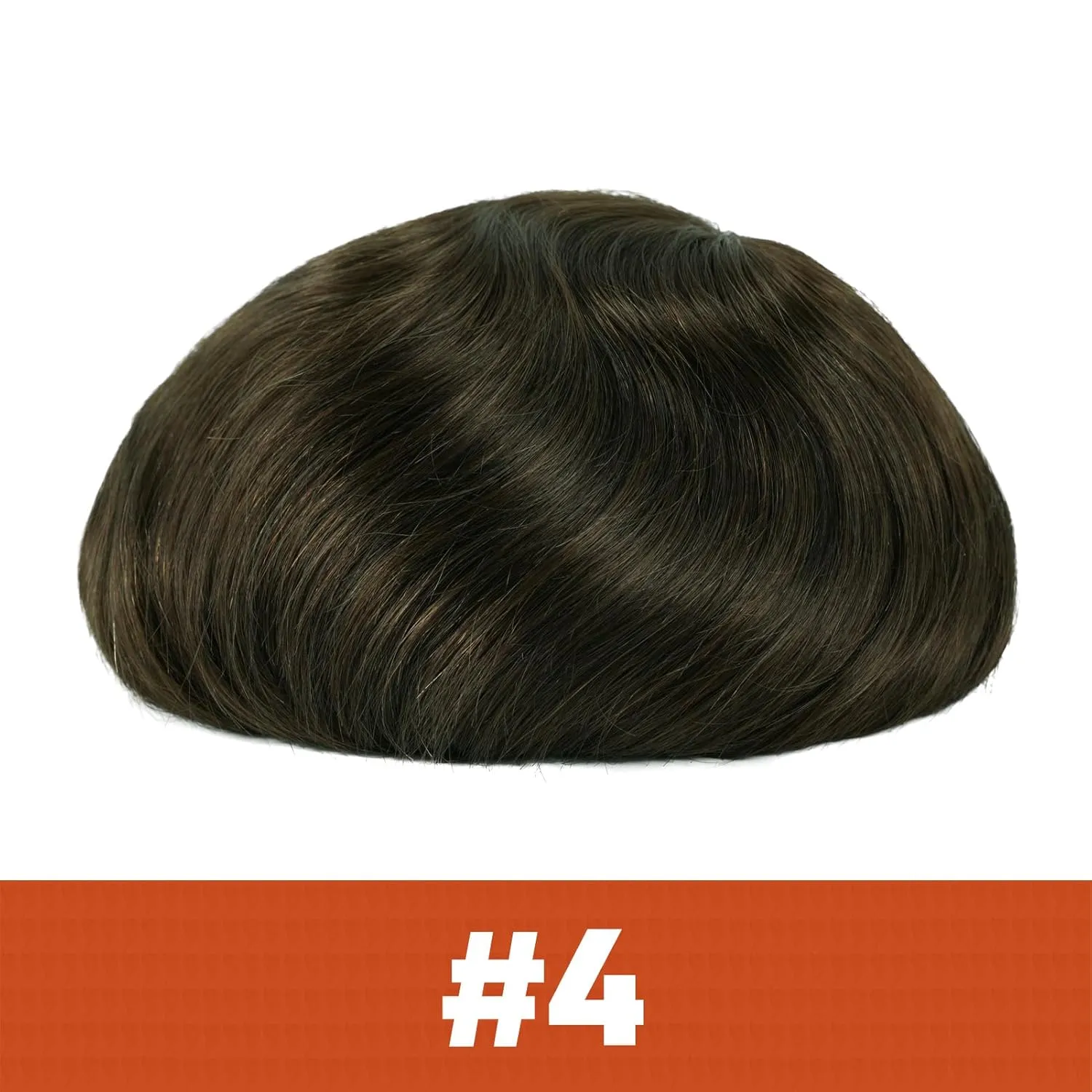 Zakya Hair System for Men Thin Skin with Gauze Durable Men's Hair System Real Human Hair Men's Hairpieces 8x10 Inches Base Replacement System for Men Dark Brown 4#