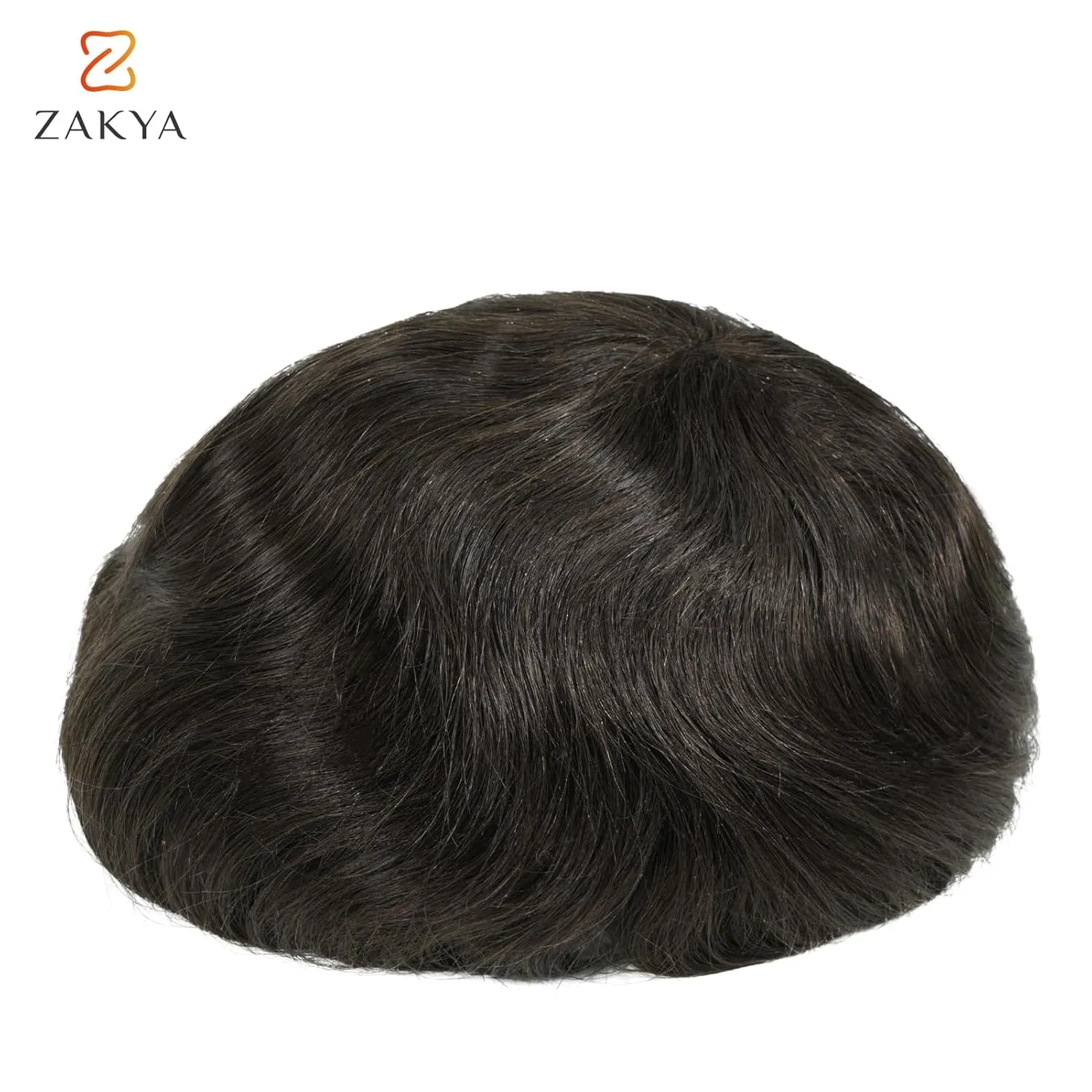 Zakya Hair System for Men Thin Skin with Gauze Durable Men's Hair System Real Human Hair Men's Hairpieces 8x10 Inches Base Replacement System for Men Dark Brown 4#