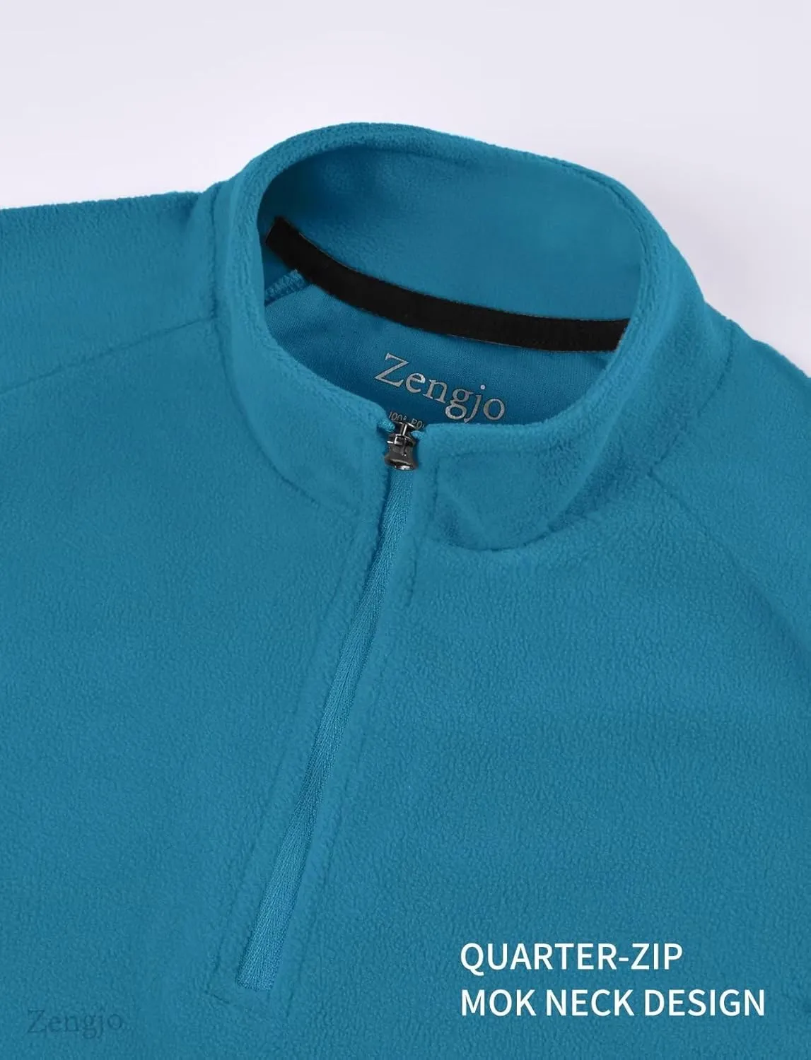 Zengjo Mens Quarter Zip Thin Fleece Pullover Shirt Lightweight 1/4-Zip Mock Neck Sweatshirt Thermal BaseLayer