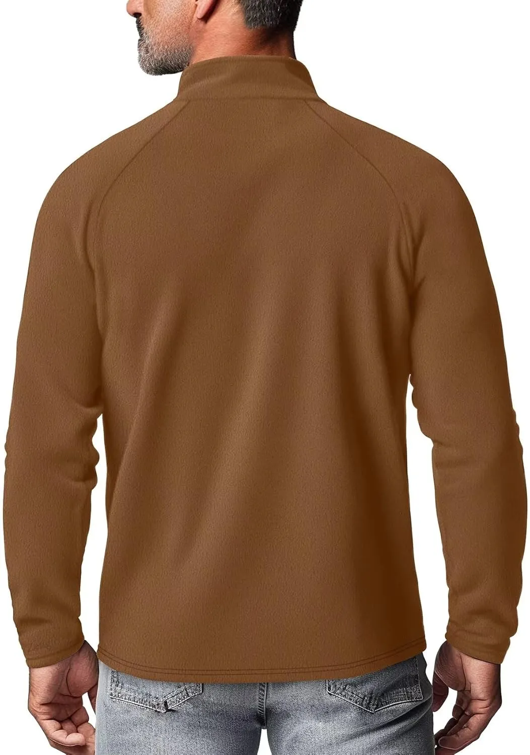 Zengjo Mens Quarter Zip Thin Fleece Pullover Shirt Lightweight 1/4-Zip Mock Neck Sweatshirt Thermal BaseLayer