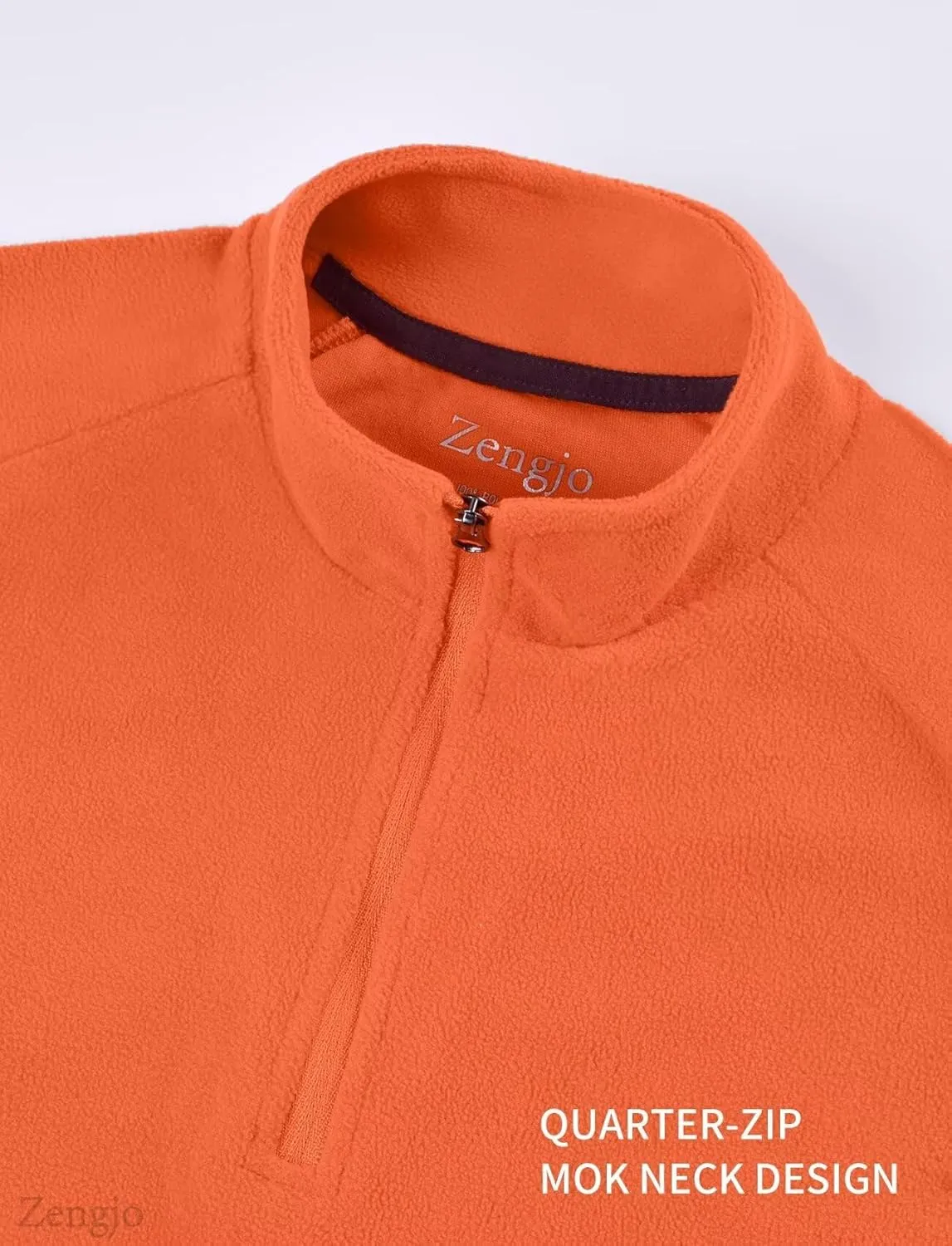 Zengjo Mens Quarter Zip Thin Fleece Pullover Shirt Lightweight 1/4-Zip Mock Neck Sweatshirt Thermal BaseLayer