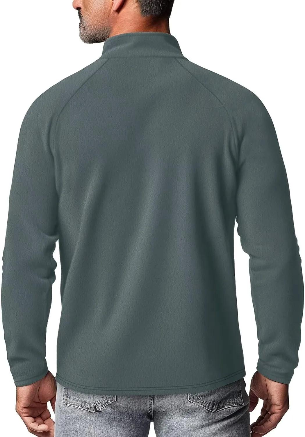 Zengjo Mens Quarter Zip Thin Fleece Pullover Shirt Lightweight 1/4-Zip Mock Neck Sweatshirt Thermal BaseLayer