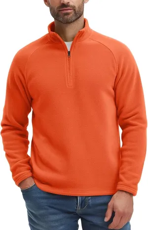 Zengjo Mens Quarter Zip Thin Fleece Pullover Shirt Lightweight 1/4-Zip Mock Neck Sweatshirt Thermal BaseLayer