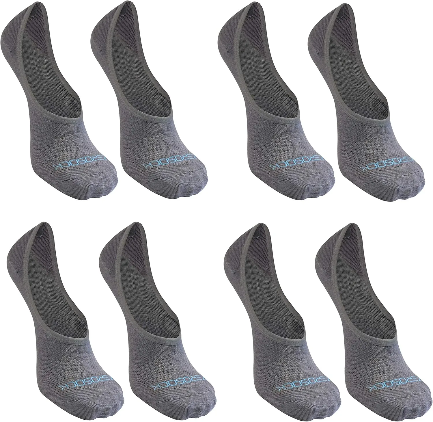 ZeroSock Bamboo Viscose Super Low Invisible Socks With Mesh Ventilation with Anti-Slip Gel Heel Grip (4 Pairs Per Box)