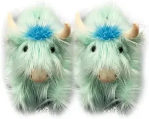 Zureto Highland Cow Plush Scottish Cow Slippers, Soft Warm Animal Home Indoor Shoes