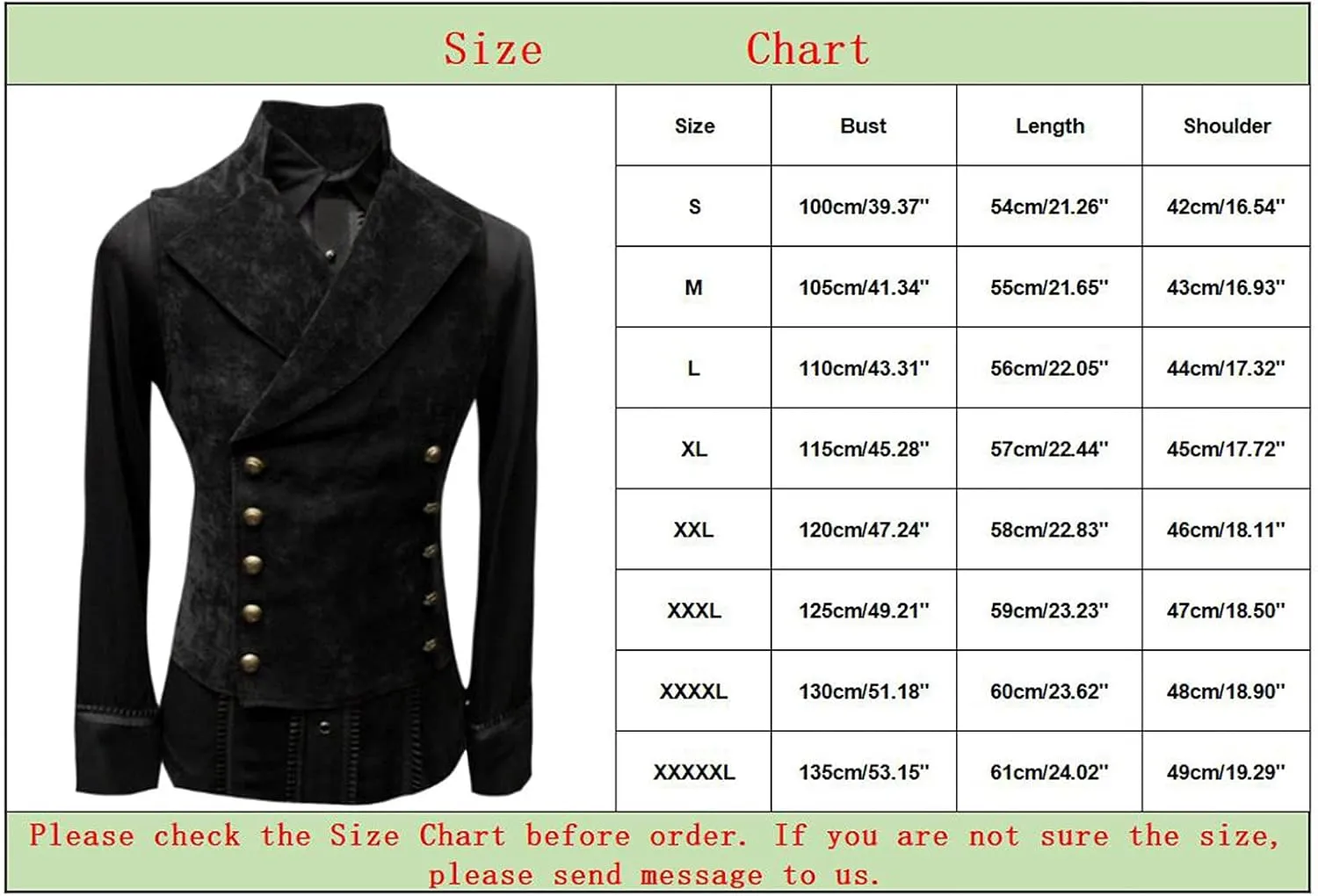 ZYXTIM Classic Retro Suede Leather Vest for Men, Slim Double Breasted Gothic Steampunk Waistcoat Stand Collar Biker Jacket